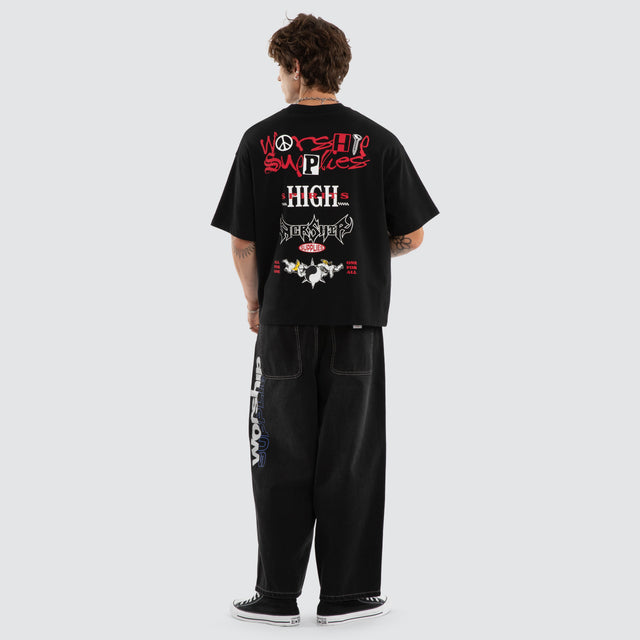 Fusion Box Crop Tee Black