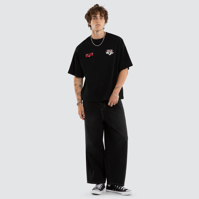 Fusion Box Crop Tee Black