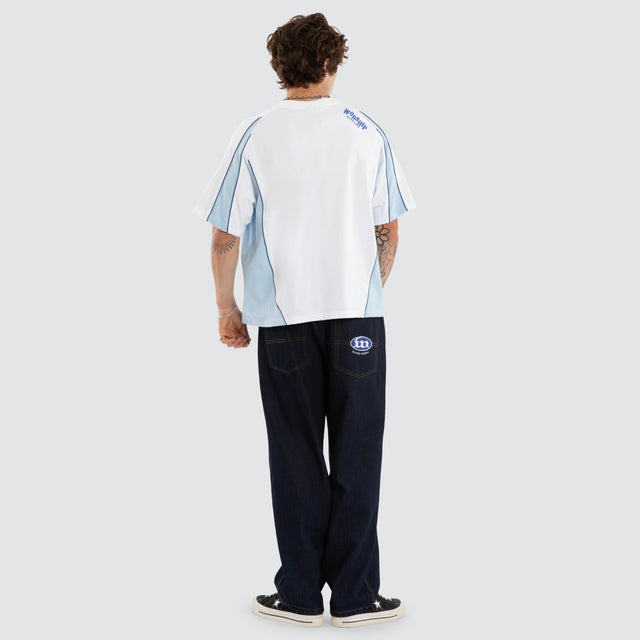 Morality Box Crop Raglan Tee White