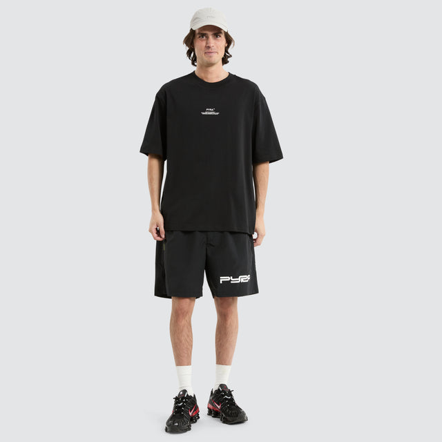 Stacked Logo Box Tee Black