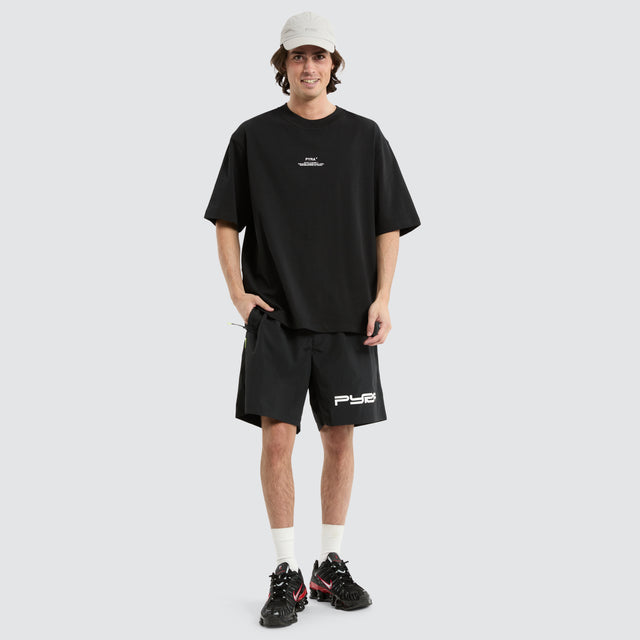 Stacked Logo Box Tee Black