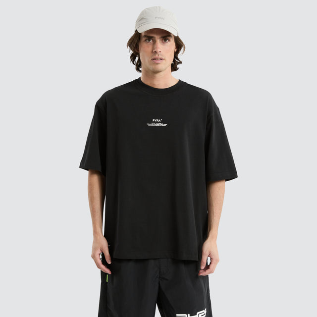 Stacked Logo Box Tee Black