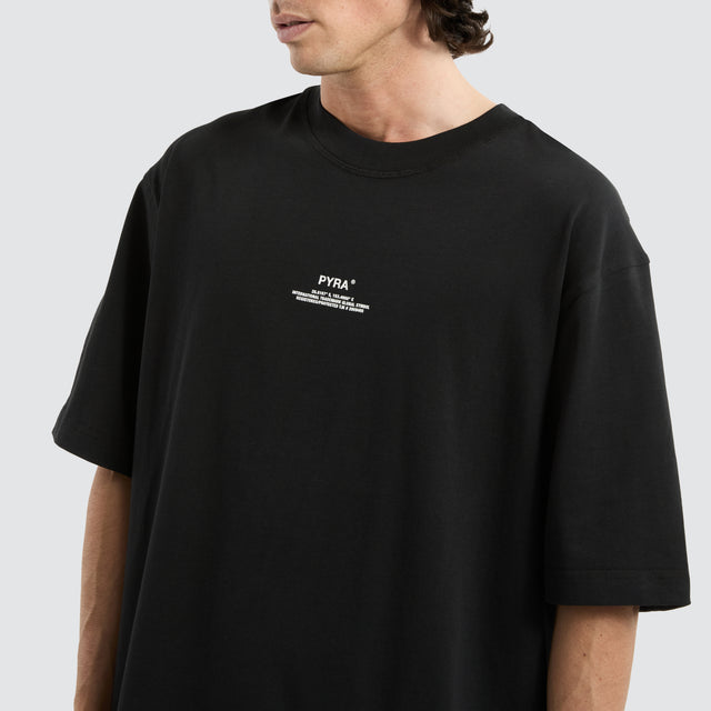 Stacked Logo Box Tee Black