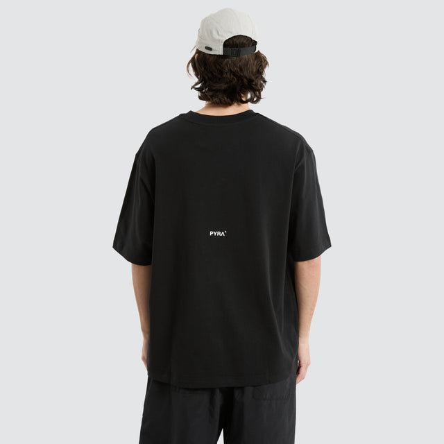 Stacked Logo Box Tee Black