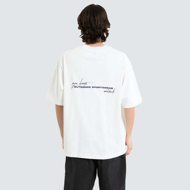 Script Box Tee Navy