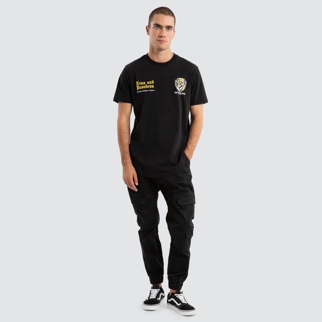 Richmond Tigers AFL Vert Tee Jet Black