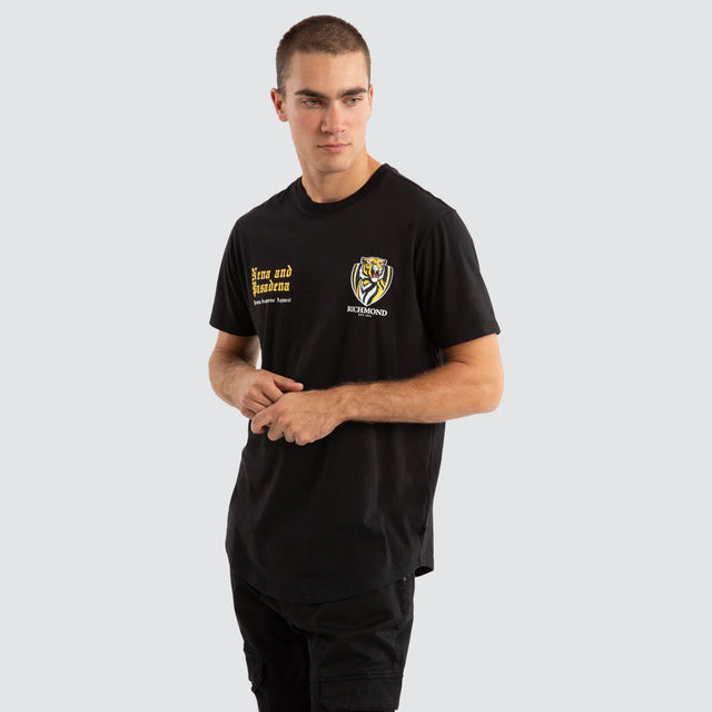 Richmond Tigers AFL Vert Tee Jet Black