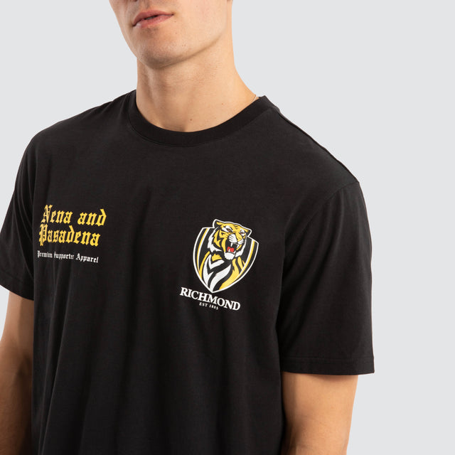 Richmond Tigers AFL Vert Tee Jet Black