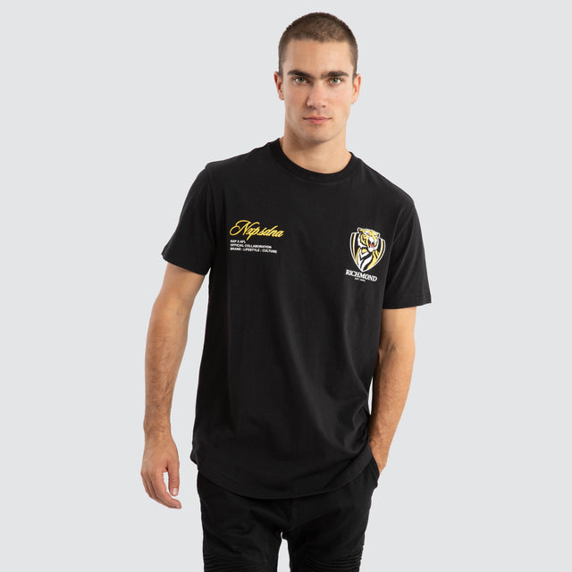 Richmond Tigers AFL Prime Tee Jet Black