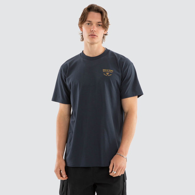 Stacked Short Sleeve Tee Navy