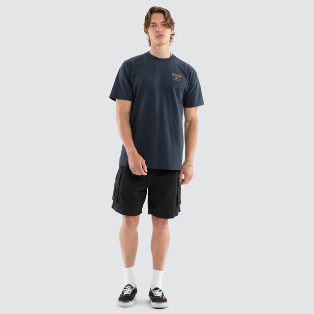 Stacked Short Sleeve Tee Navy