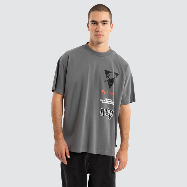 Sydney Swans AFL Stack Tee Pigment Charcoal