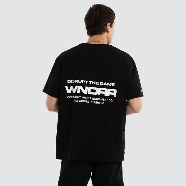 Refrain Box Fit Tee Black