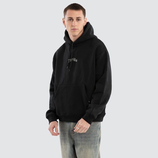 Filter Slouch Pull On Hoodie Faded Black