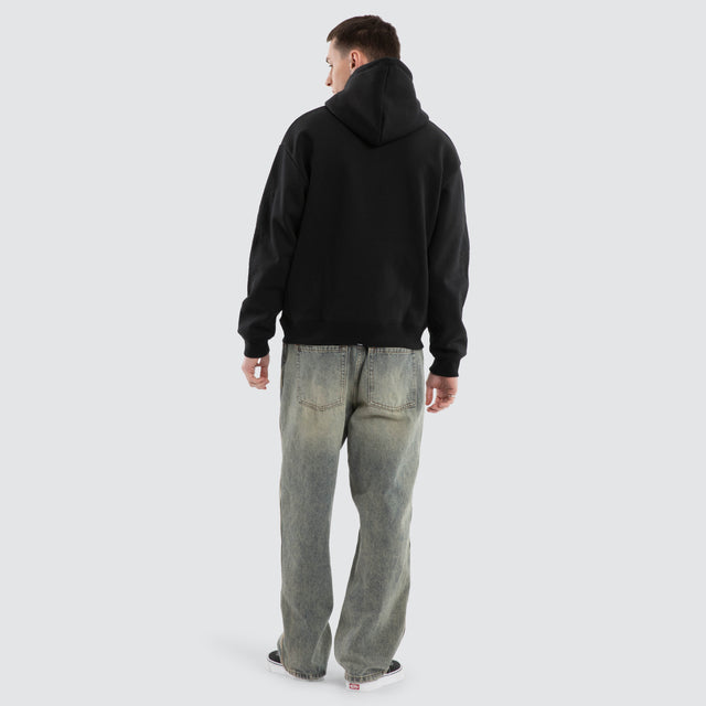 Filter Slouch Pull On Hoodie Faded Black