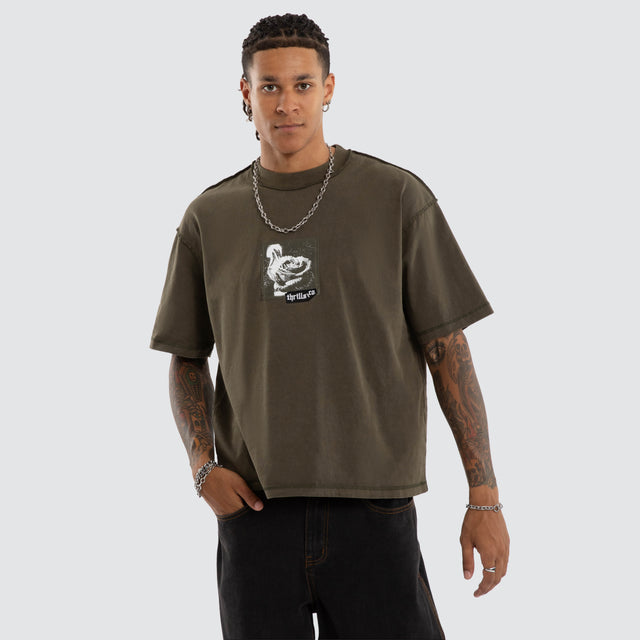Rose Brigade Box Fit Tee Olive Night