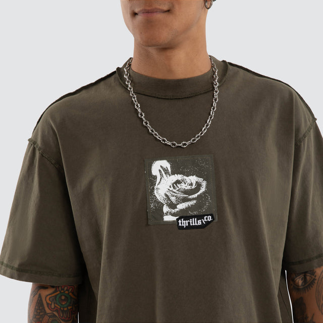 Rose Brigade Box Fit Tee Olive Night