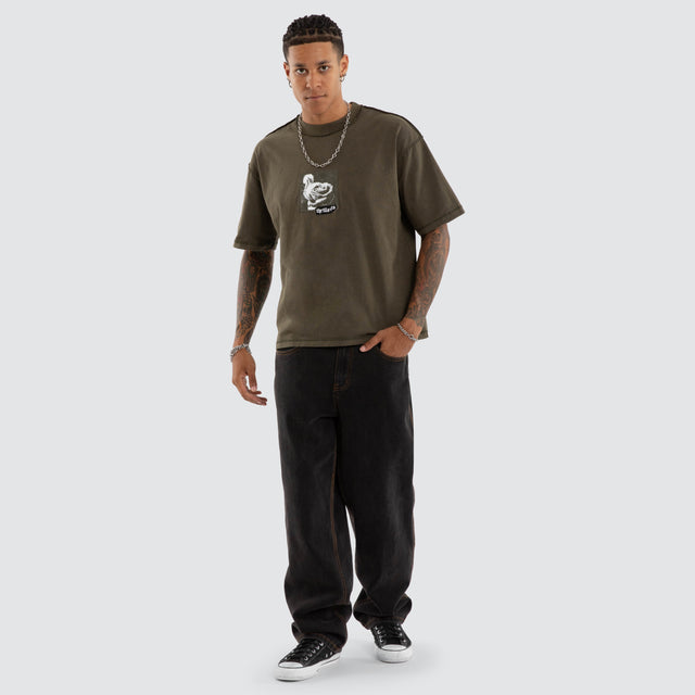 Rose Brigade Box Fit Tee Olive Night