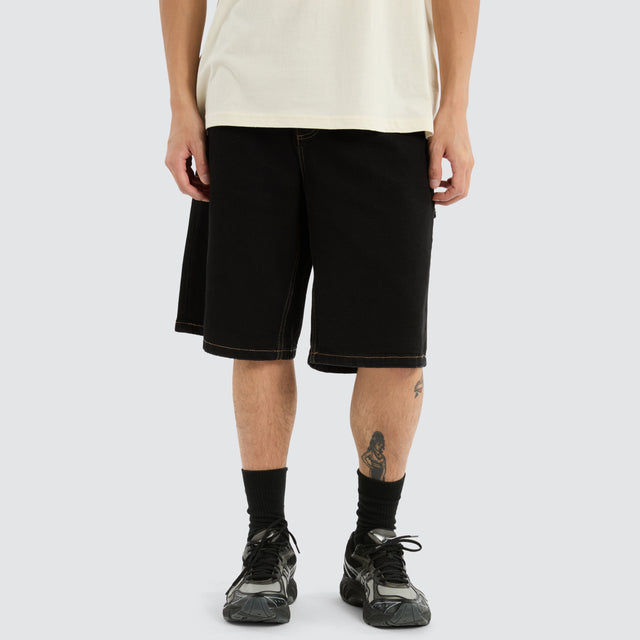 Big Slacker Denim Short Black Rinse