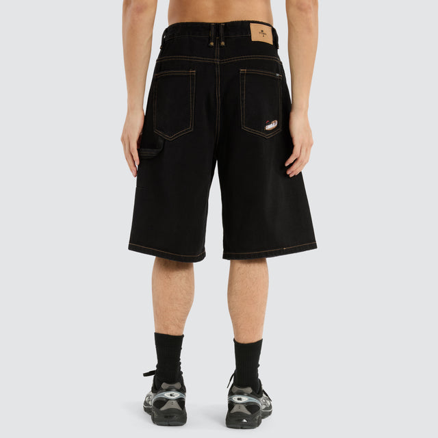 Big Slacker Denim Short Black Rinse