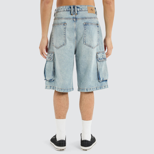 Big Slacker Denim Cargo Short Tainted Blue