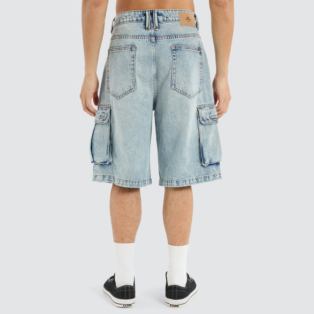 Big Slacker Denim Cargo Short Tainted Blue