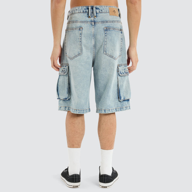 Big Slacker Denim Cargo Short Tainted Blue