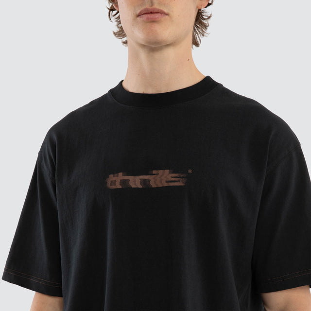 Metamorphic Daze Oversize Cropped Tee Washed Black