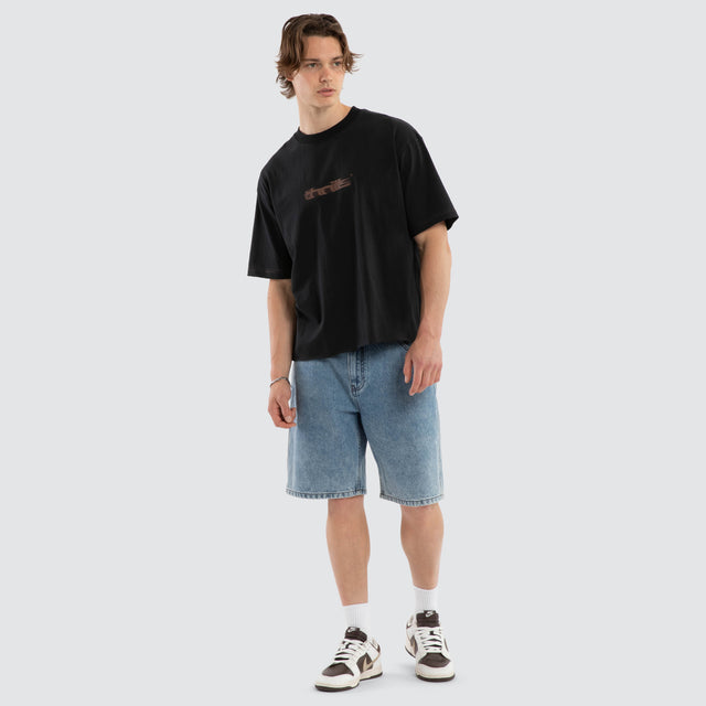 Metamorphic Daze Oversize Cropped Tee Washed Black