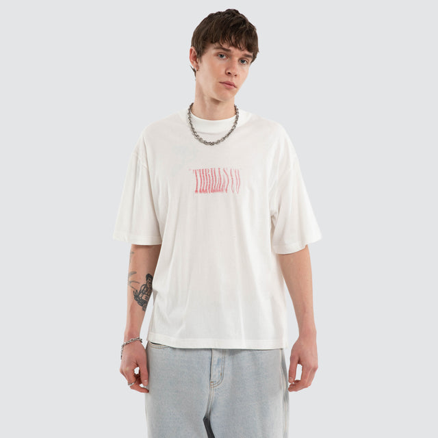 Chaotic Interventions Box Tee Dirty White