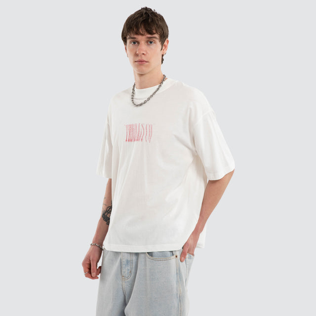 Chaotic Interventions Box Tee Dirty White