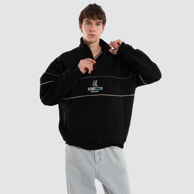 Risen 1/4 Zip Cropped Fleece Black