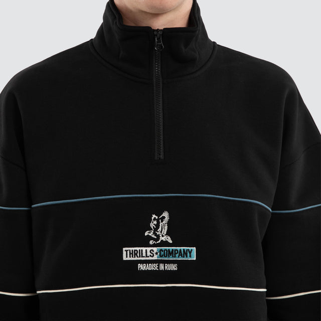 Risen 1/4 Zip Cropped Fleece Black
