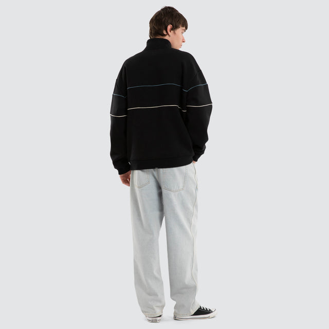 Risen 1/4 Zip Cropped Fleece Black