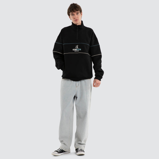 Risen 1/4 Zip Cropped Fleece Black