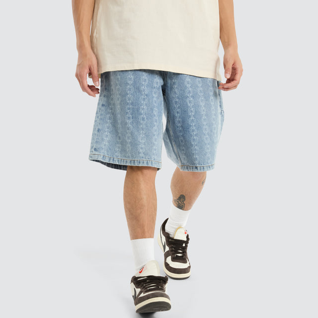 Chain Reaction Slacker Short Faded Rinse Indigo