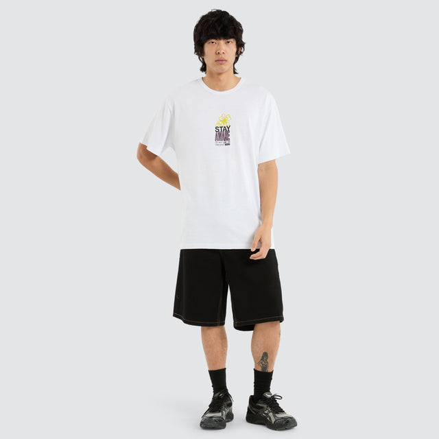 Hemp Stay Aware Merch Fit Tee Lucent White