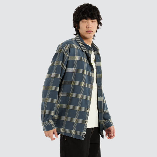 Heavy Times Flannel Shirt Light Petrol