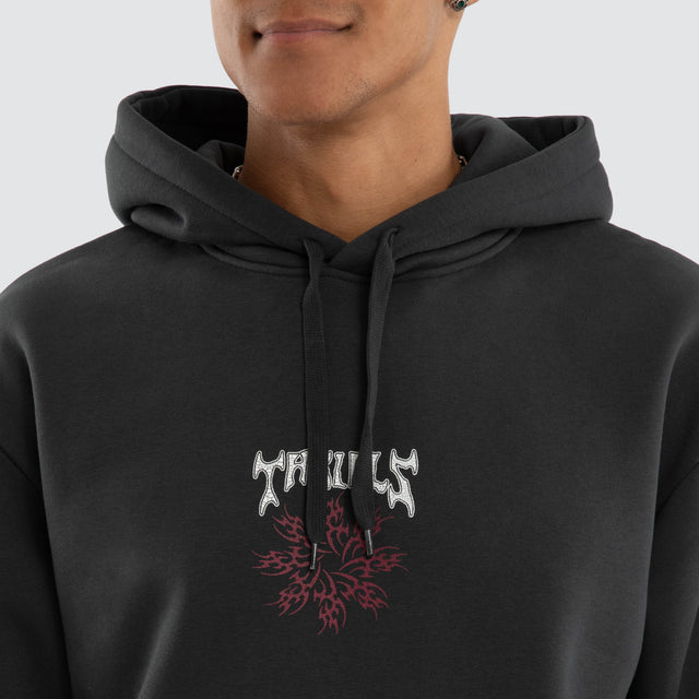 Stagger Slouch Cropped Hoodie Carbon