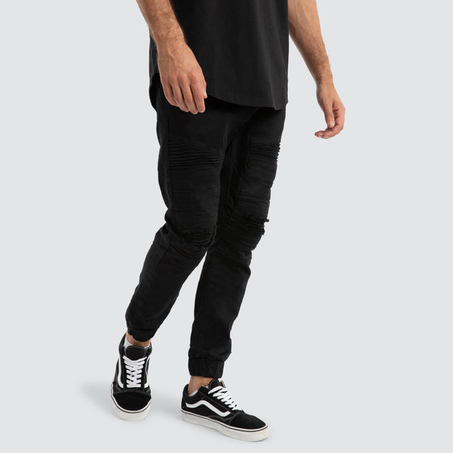 Viper Denim Jogger Black