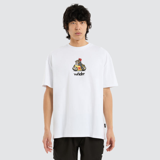 Biker Box Fit Tee White