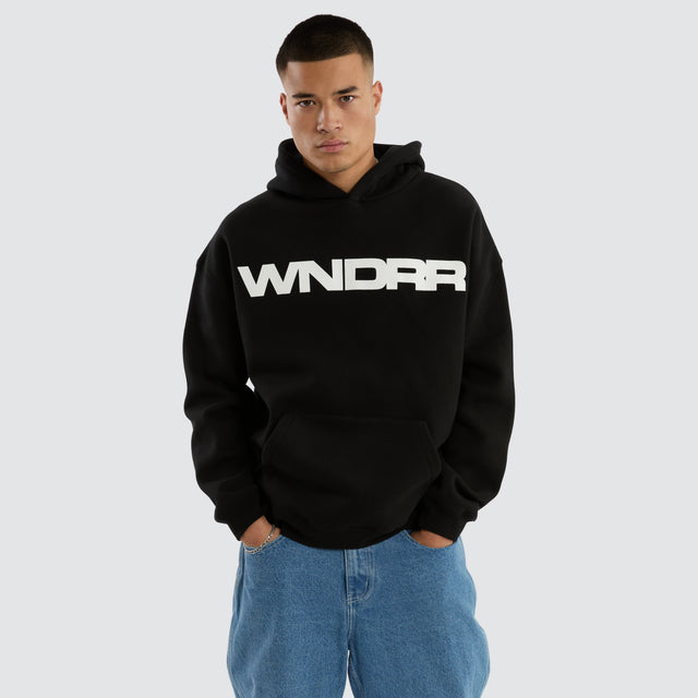Motif Hoodie Black