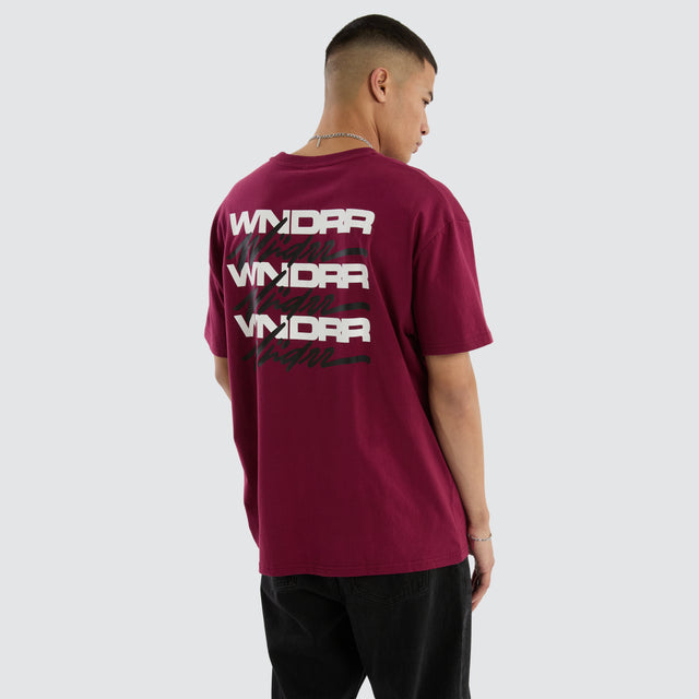 Hex Box Fit Tee Blood Red
