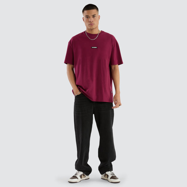 Hex Box Fit Tee Blood Red