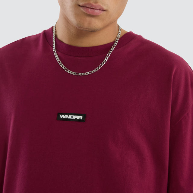 Hex Box Fit Tee Blood Red