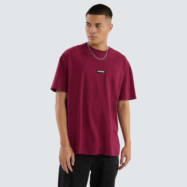 Hex Box Fit Tee Blood Red
