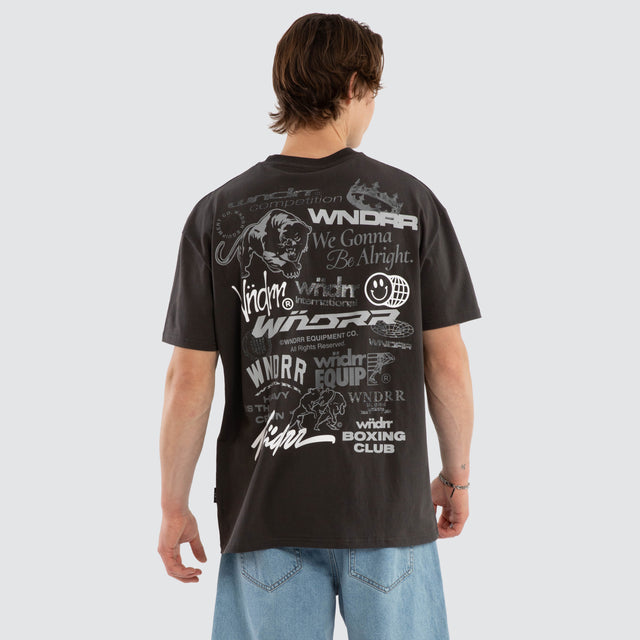 Syndicate Box Fit Tee Faded Black