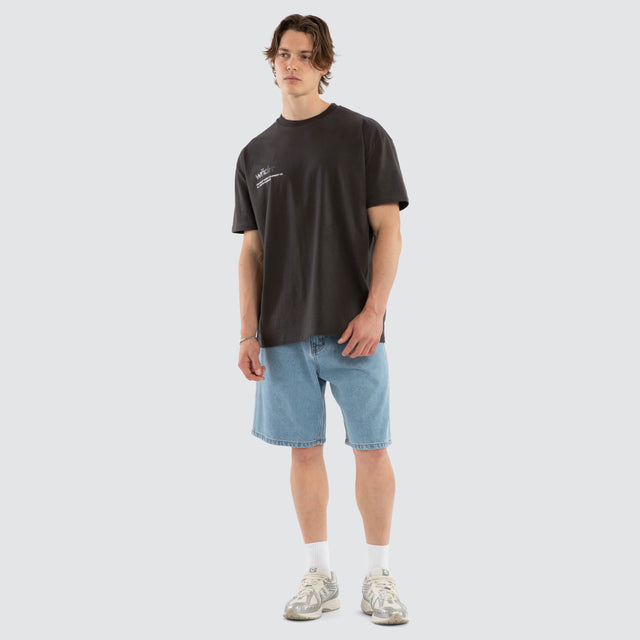 Syndicate Box Fit Tee Faded Black