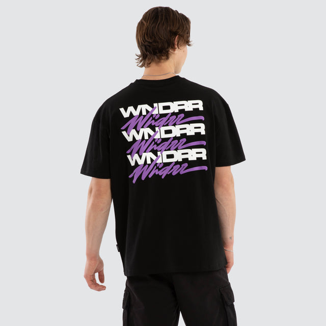 Hexed Box Fit Tee Black
