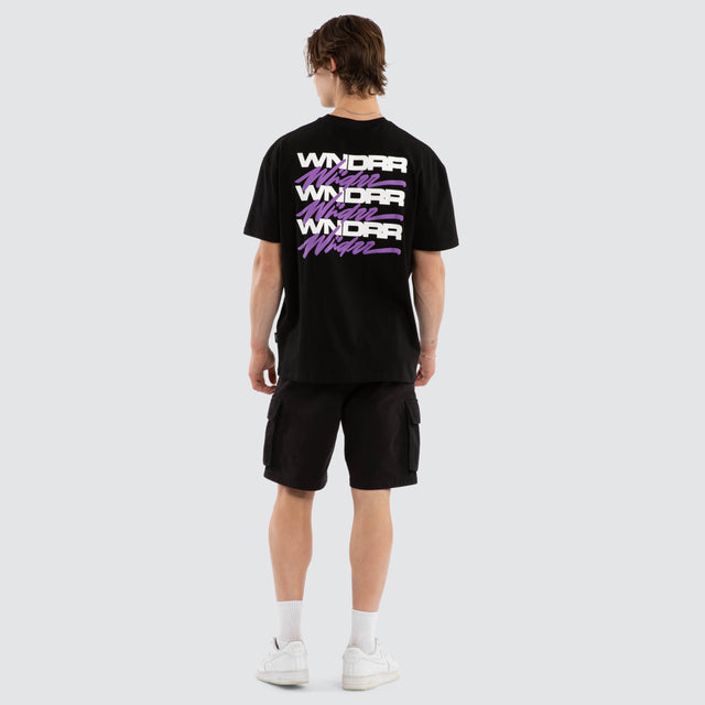 Hexed Box Fit Tee Black